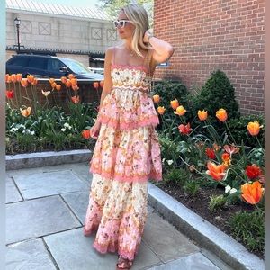 Women's White Laurel Tiered Open Back Maxi Dress